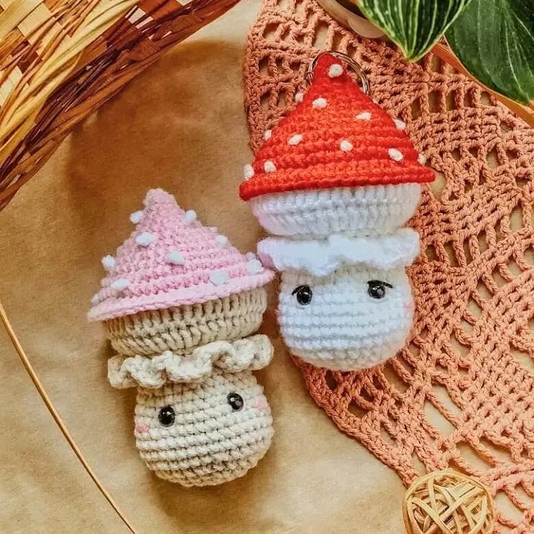 Amanita Mushroom Keychain