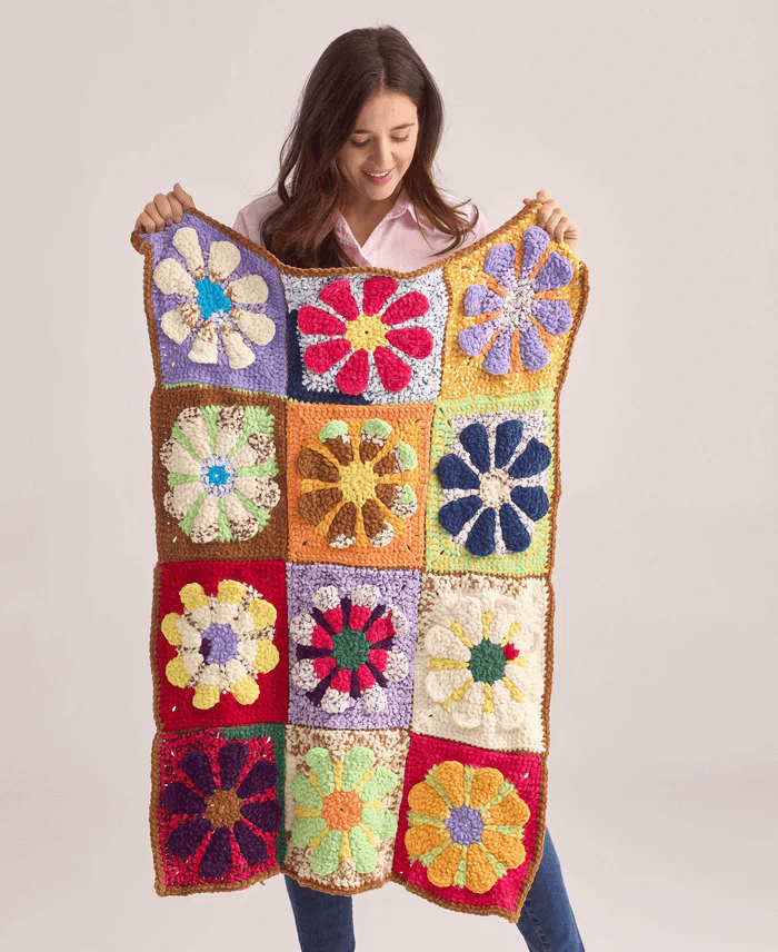 Flower Granny Square Blanket
