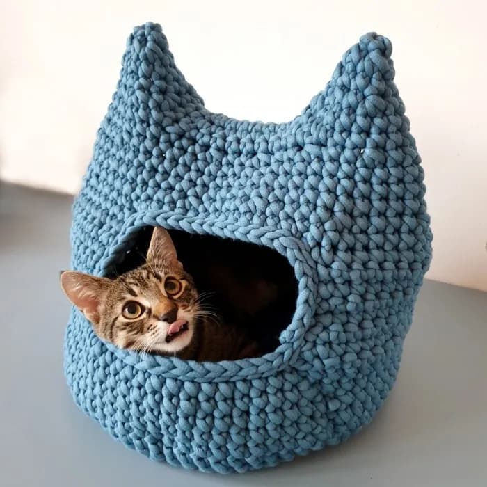 Easy and Quick Crochet Cat House