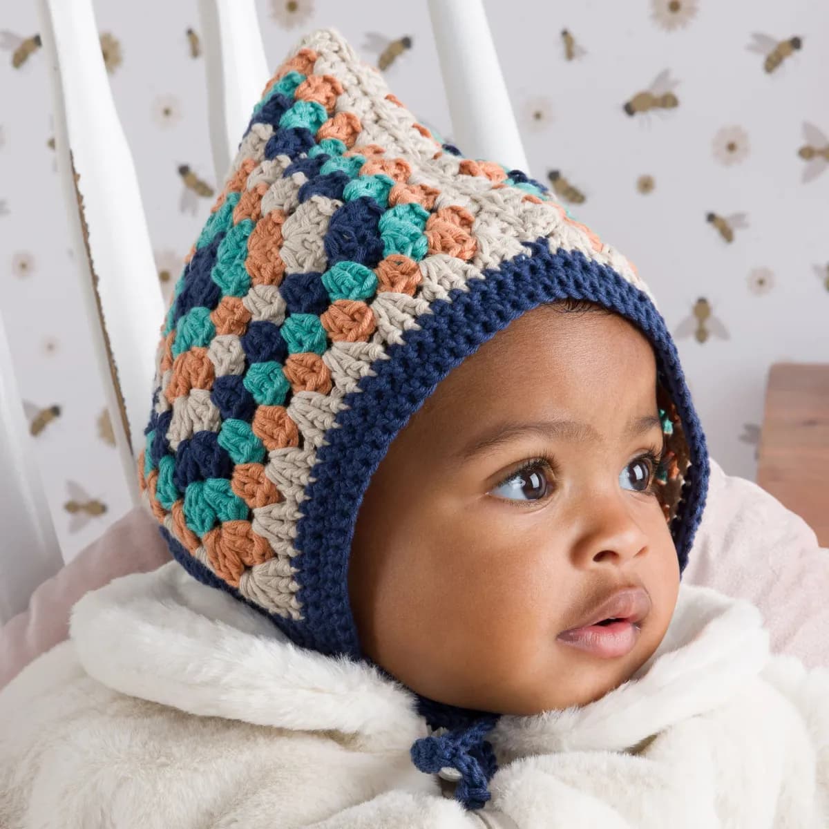 Granny Square Baby Bonnet