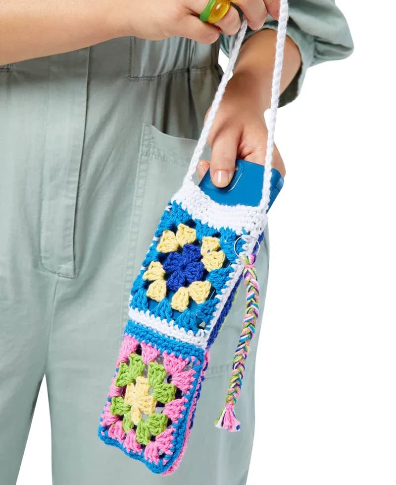 Granny Square Phone Bag